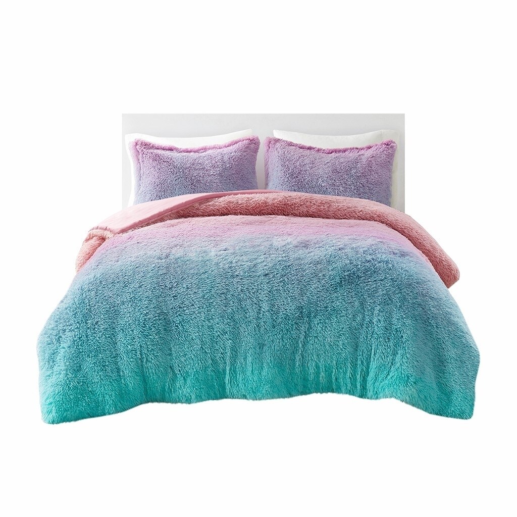 Gracie Mills   Herman Ombre Shaggy Faux faux Comforter Set - GRACE-15010