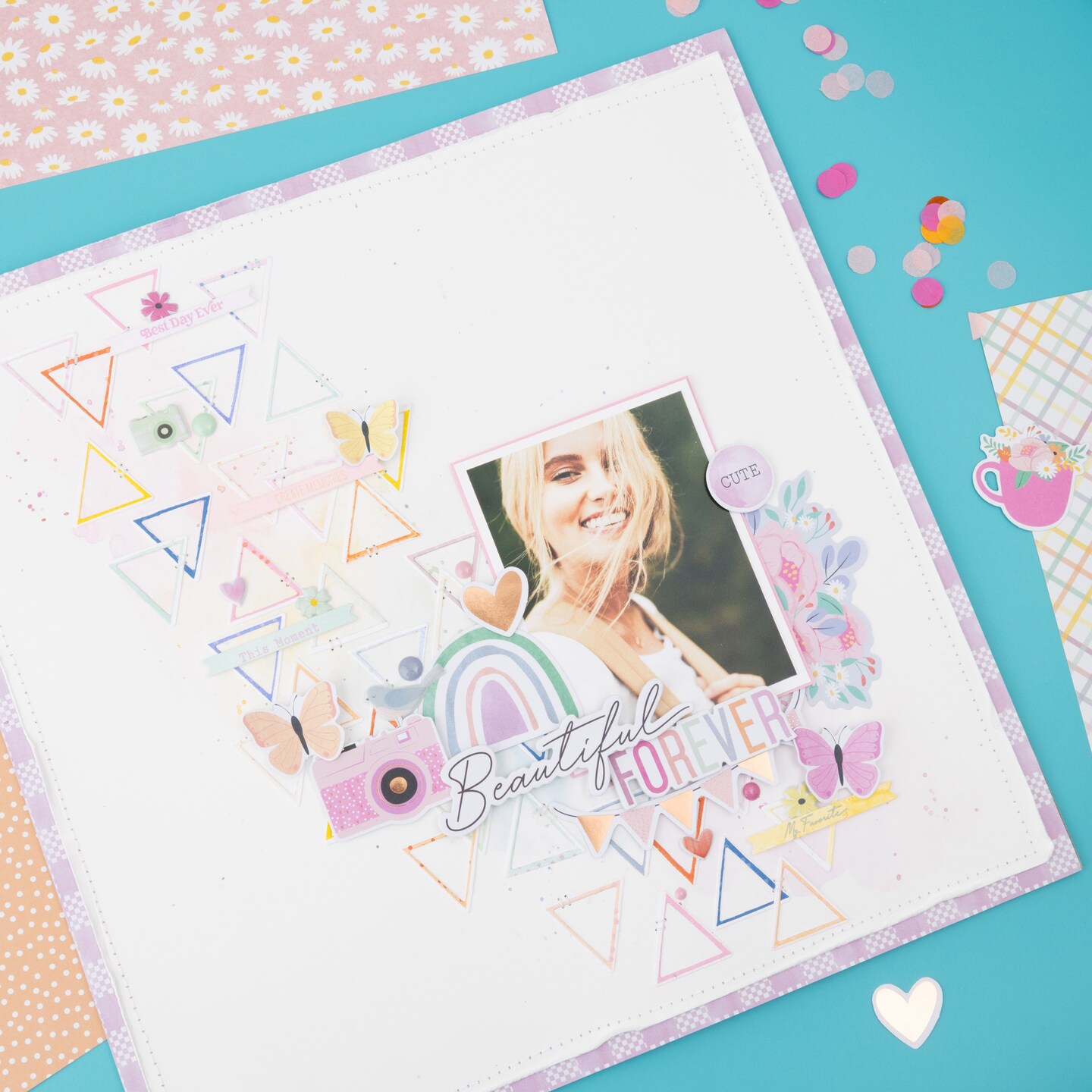 American Crafts Rainbow Avenue Confetti Button Pack-12 Pieces