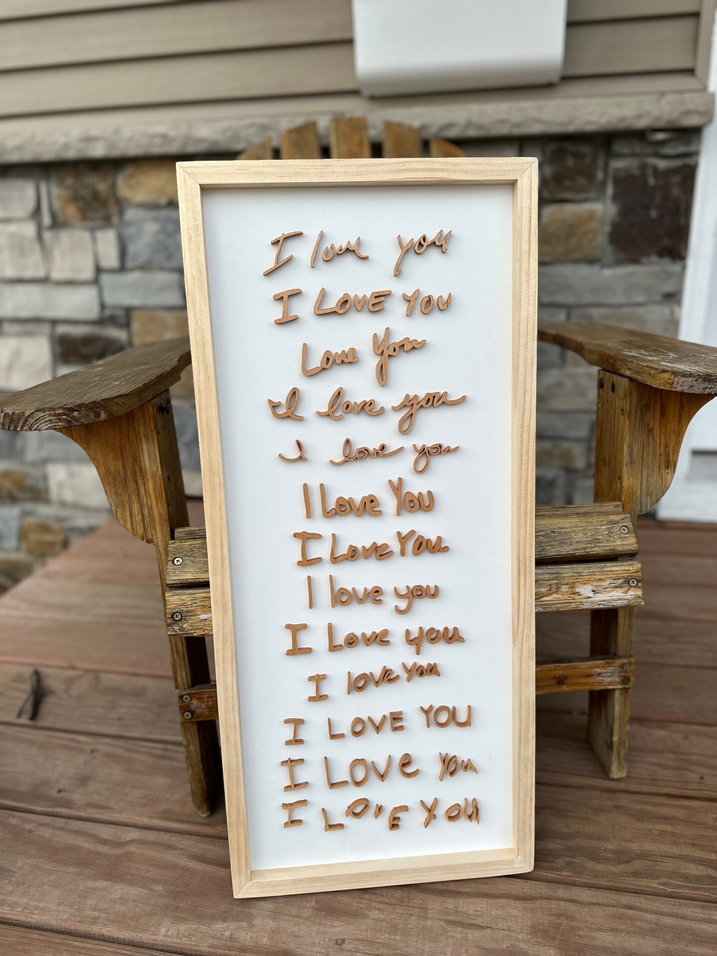 Handwriting Recreation, Custom Handwriting Gift, Turn Your Loved One's Handwriting Into Art, Hardwood Handwriting Replica product 3