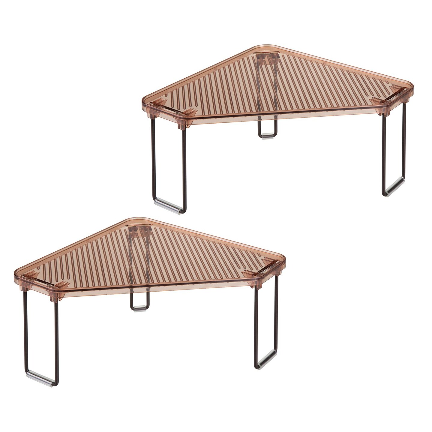 mDesign Plastic Bathroom Stackable Corner Organizer Shelf