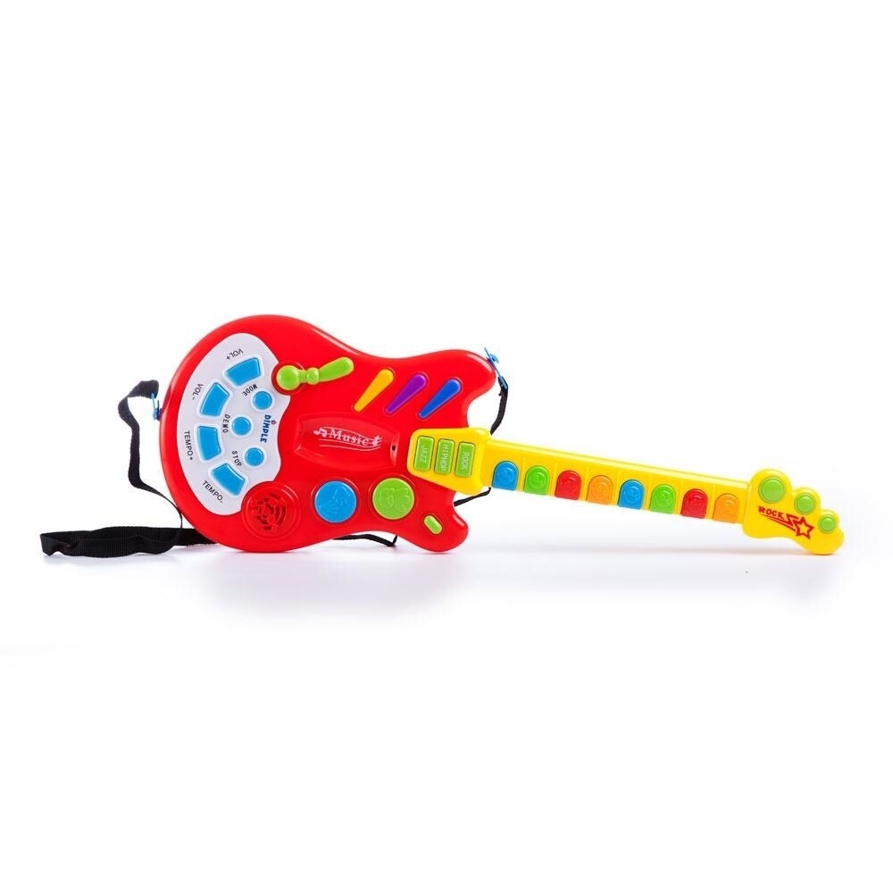 Dimple Toy Electric Guitar with over 20 Interactive Buttons  Levers and Modes with Sound and Lights by