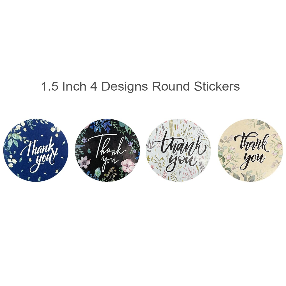 Wrapables 1.5" / 2" Thank You Stickers Roll, Sealing Stickers and Labels for Boxes, Envelopes, Bags, Small Businesses, Weddings, Parties (500pcs)