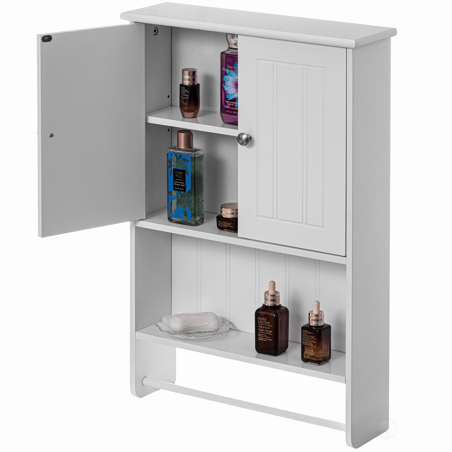 Wall-Mounted Torched Wood Paper Towel Holder with Display Shelf