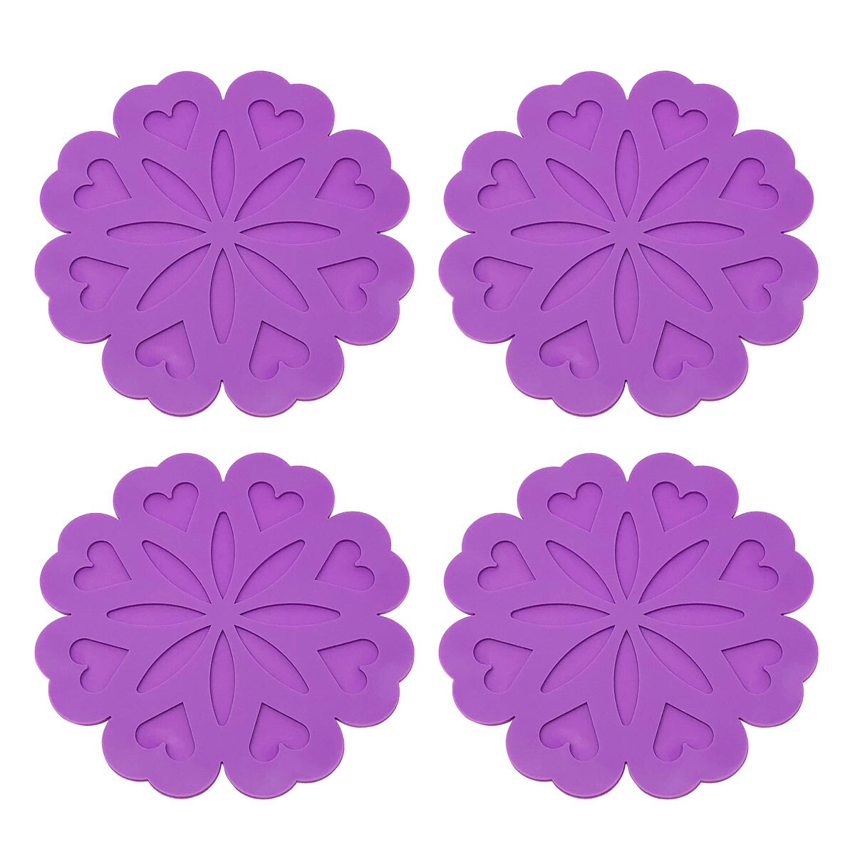 Wrapables® Silicone Pot Holders, Multi-use Durable Flexible Non-Slip Insulated Silicone Trivet (Set of 4)