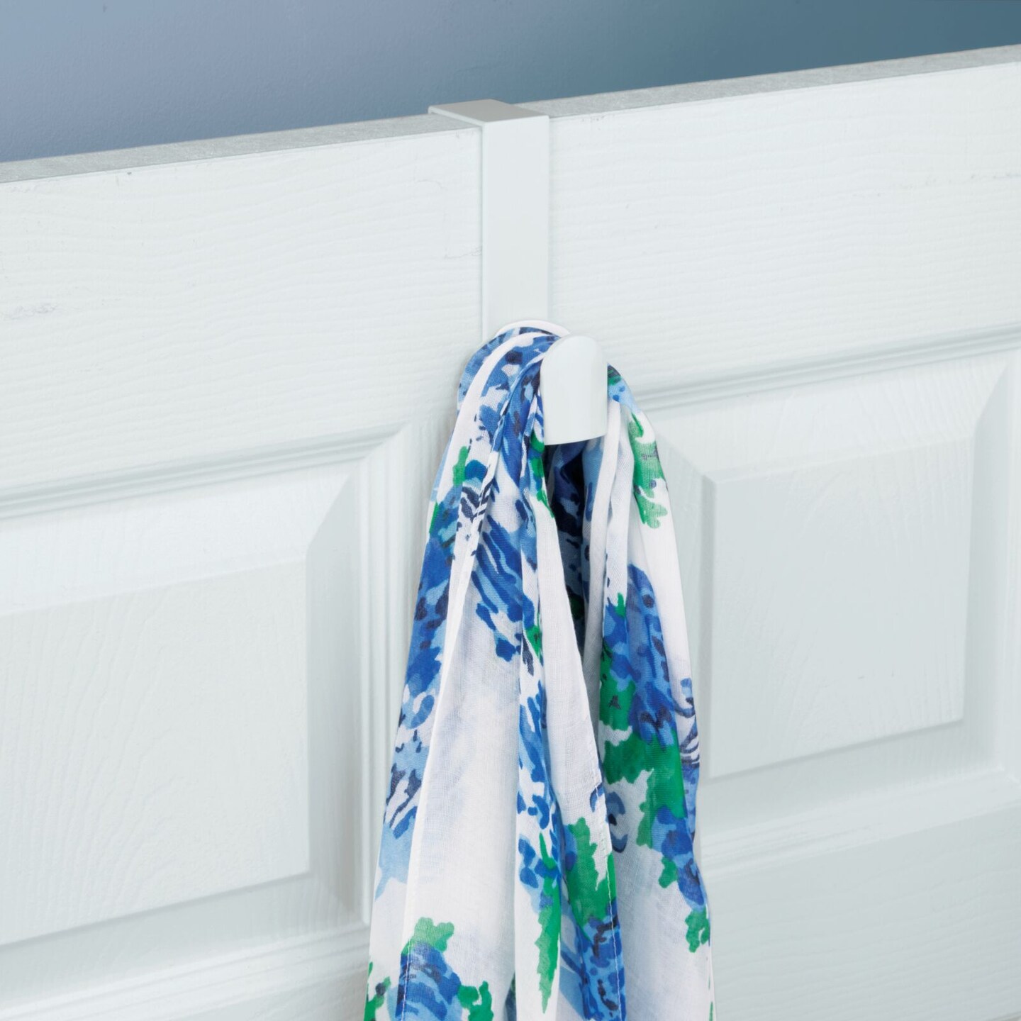 mDesign Plastic Over Door Single Storage Organizer Hanger Hooks - 6 Pack - White