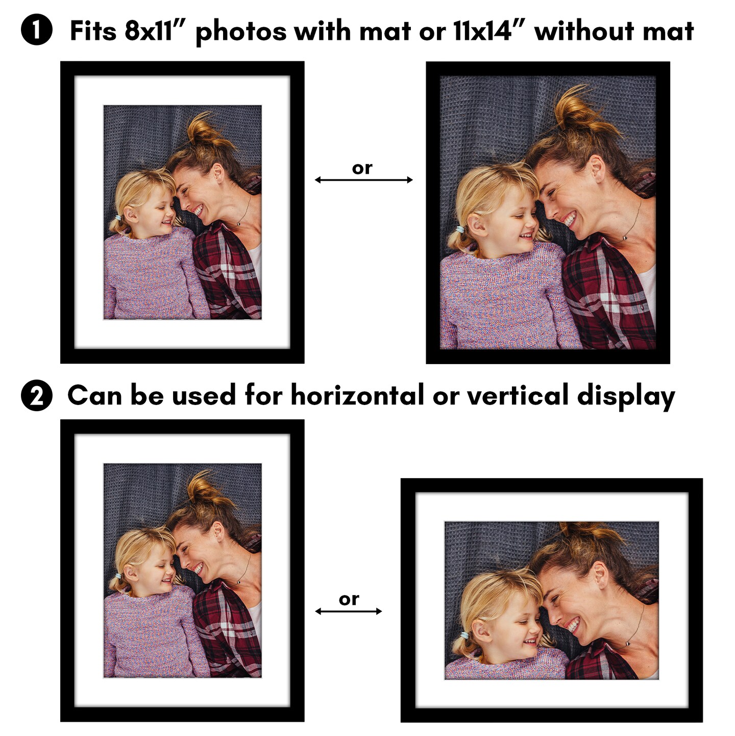 Americanflat Picture Frame Set with Mat - Set of 5 - Photo Frame Set of Five for Wall Display - Plexiglass Cover - Hanging Hardware