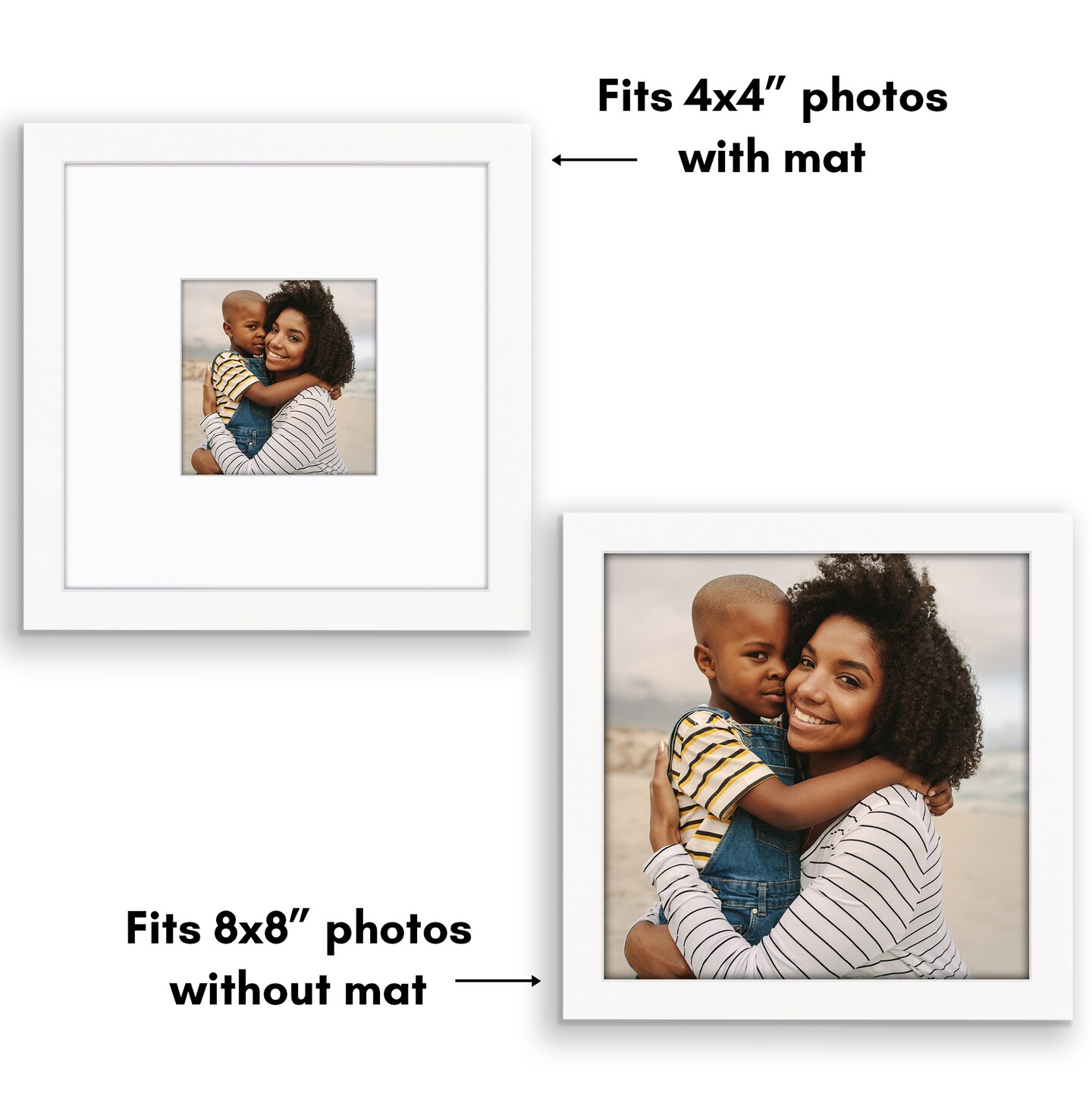 Americanflat Gallery-Style Picture Frame with Mat - Showcase Artwork, Prints, and Photos - Shatter Resistant Glass - Hanging Hardware with Drywall Anchor