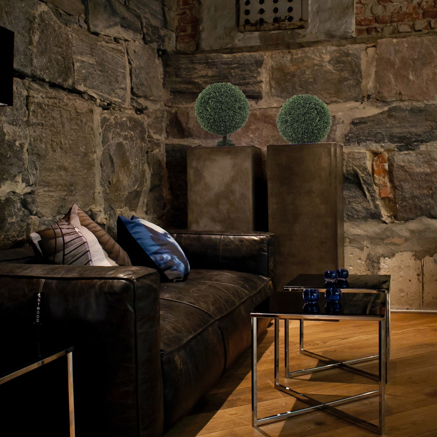 25" Artificial Boxwood Ball Topiary Tree - Lifelike Design in Black Planter, Ideal for Home, Office & Outdoor Decor - All-Season Greenery, Floral Home by Artificial Flowers