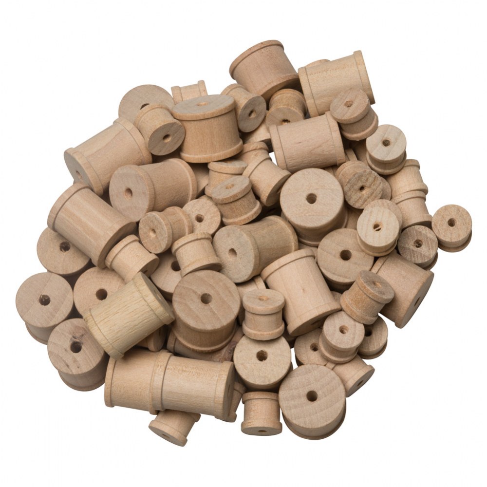 Dixon Wooden Craft Spools - 144 Pieces