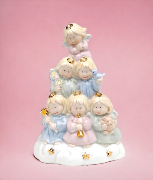 Ceramic Angel Tree Music Box, Home D&#xE9;cor, Religious D&#xE9;cor, Religious Gift, Church D&#xE9;cor, Baptism Gift, Nursery Room Decor
