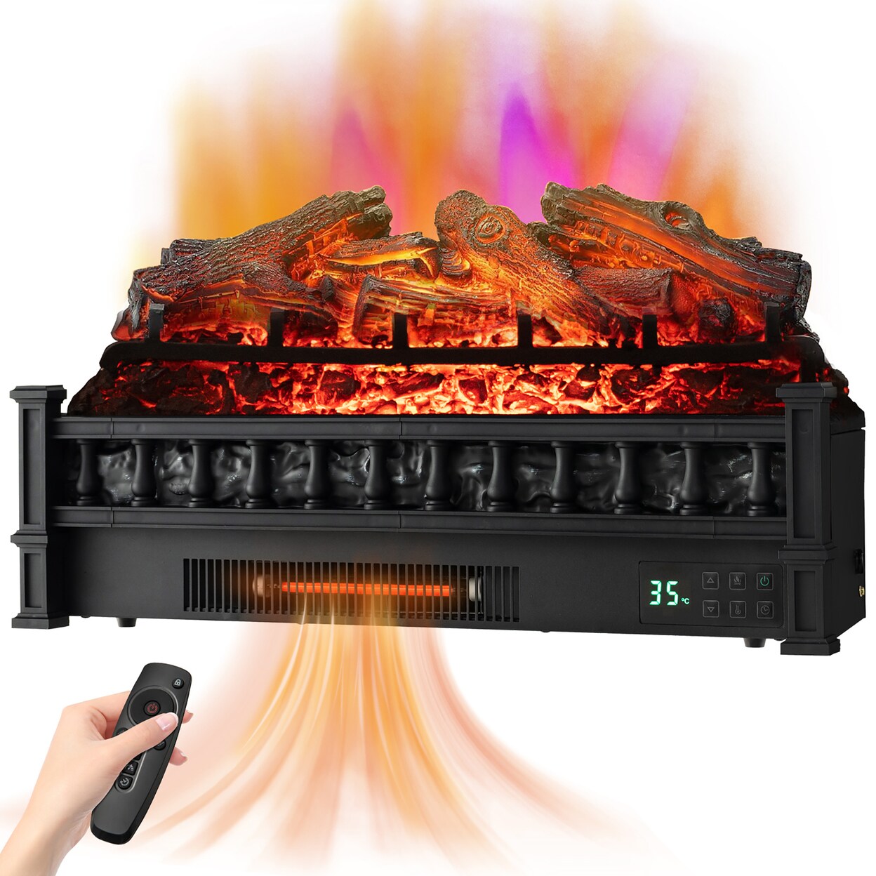 Gymax 26 Infrared Quartz Electric Fireplace Heater W/ Lemonwood Logs  Thermostat | Michaels