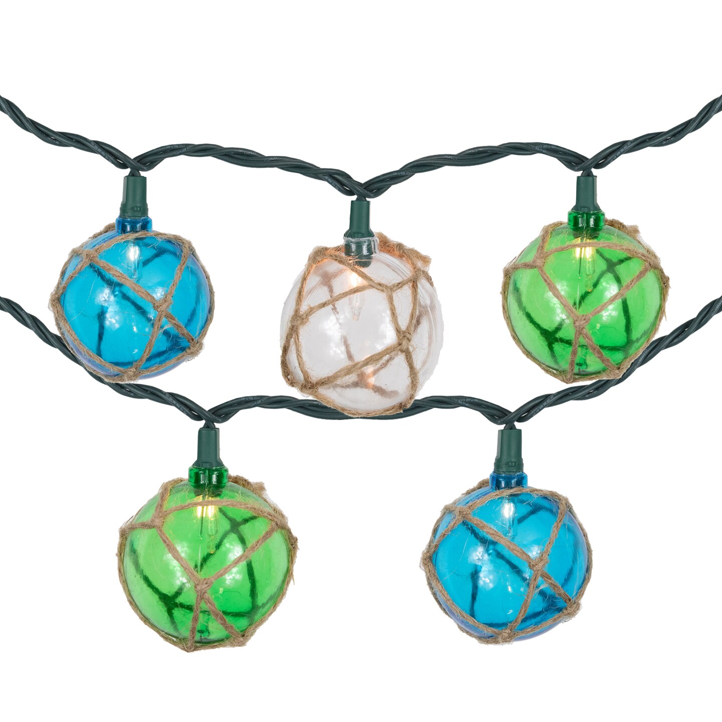 Northlight 10-Count Multi-Color Natural Jute Wrapped Ball Patio