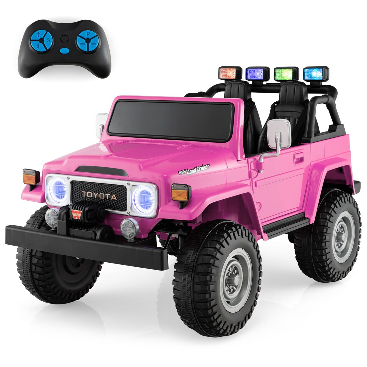 2 Seater Ride On Truck Car 12V Licensed Toyota Fj40 Rc W/ Laser Light And Music