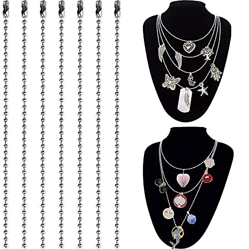 50 Pck Dog Tag Chain Ball Chain Necklace Bulk, Beaded Necklace Chains for Jewelry Making DIY Crafts, Military Blank Dog Tag Necklace for Men, Silver Nickel Plated Metal 24" Long 2.4mm Ball Bead Chain
