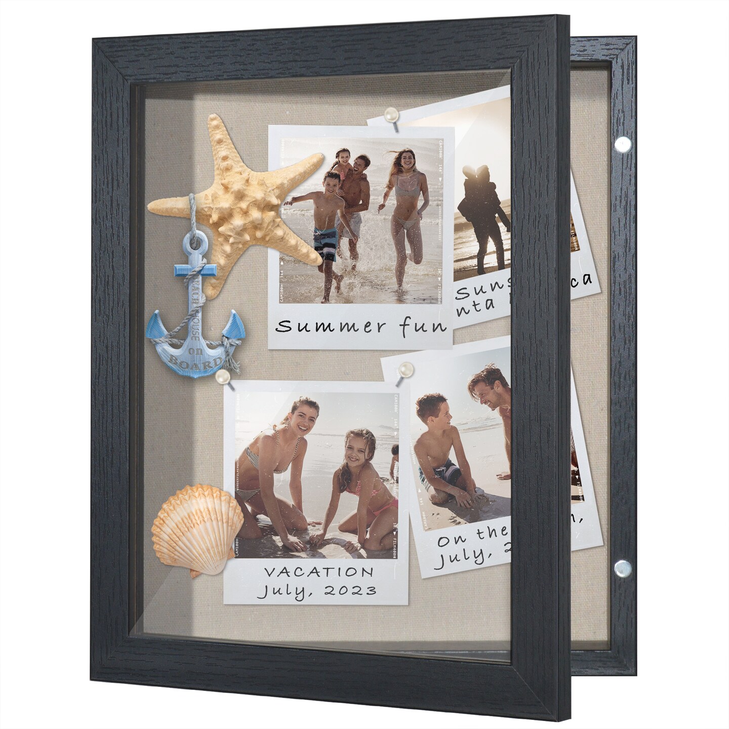 Americanflat Front Loading Shadow Box Frame - 1.5 Interior Depth for Memorabilia - Display Case for Keepsakes - Magnetic Closure - Includes Pins to Secure Items - Hanging Hardware