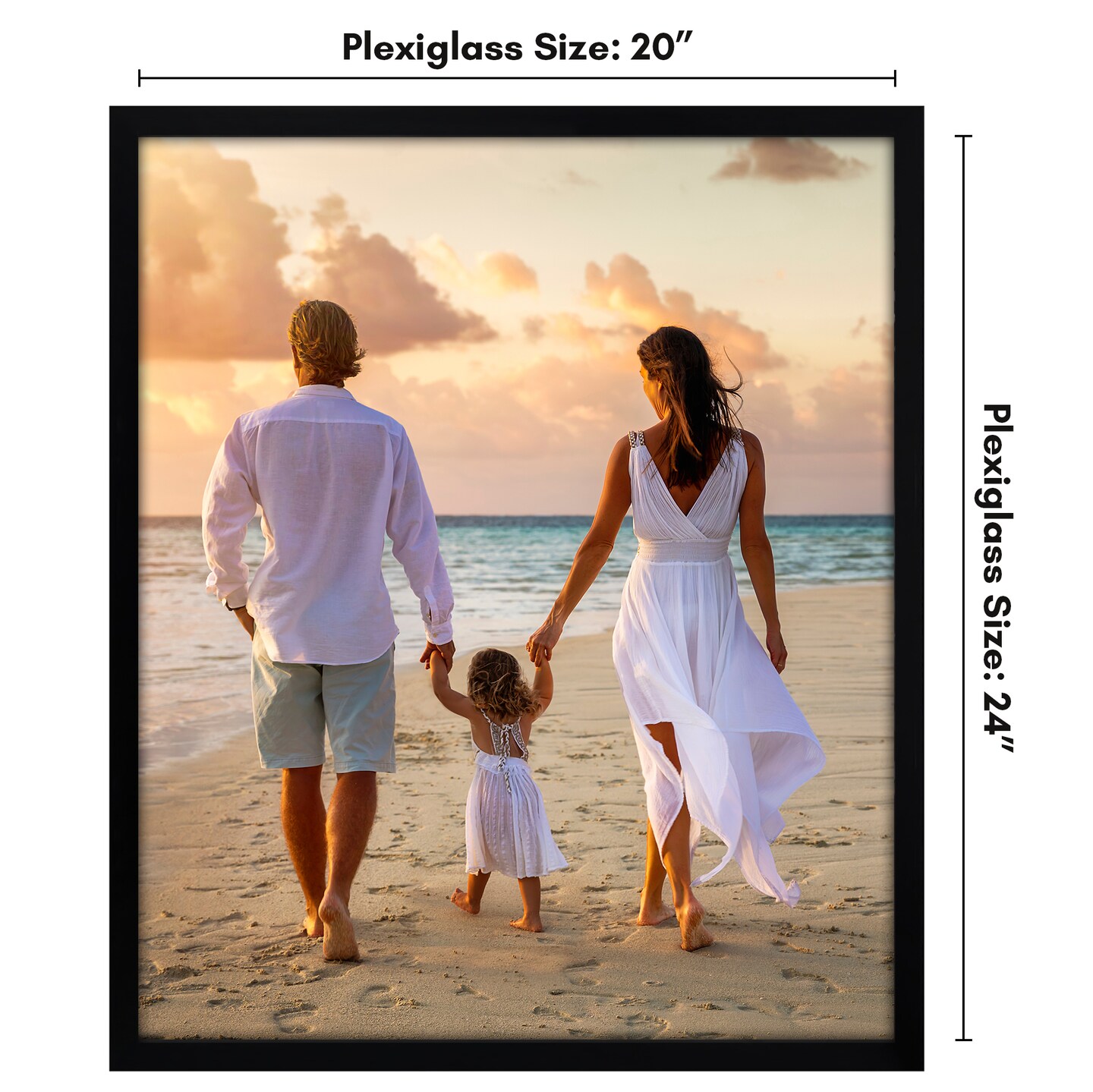 Americanflat Poster Frame - Perfect Frame for Photos and Artwork - Large Picture Frame - Polished Plexiglass - Hanging Hardware with Horizontal and Vertical Display