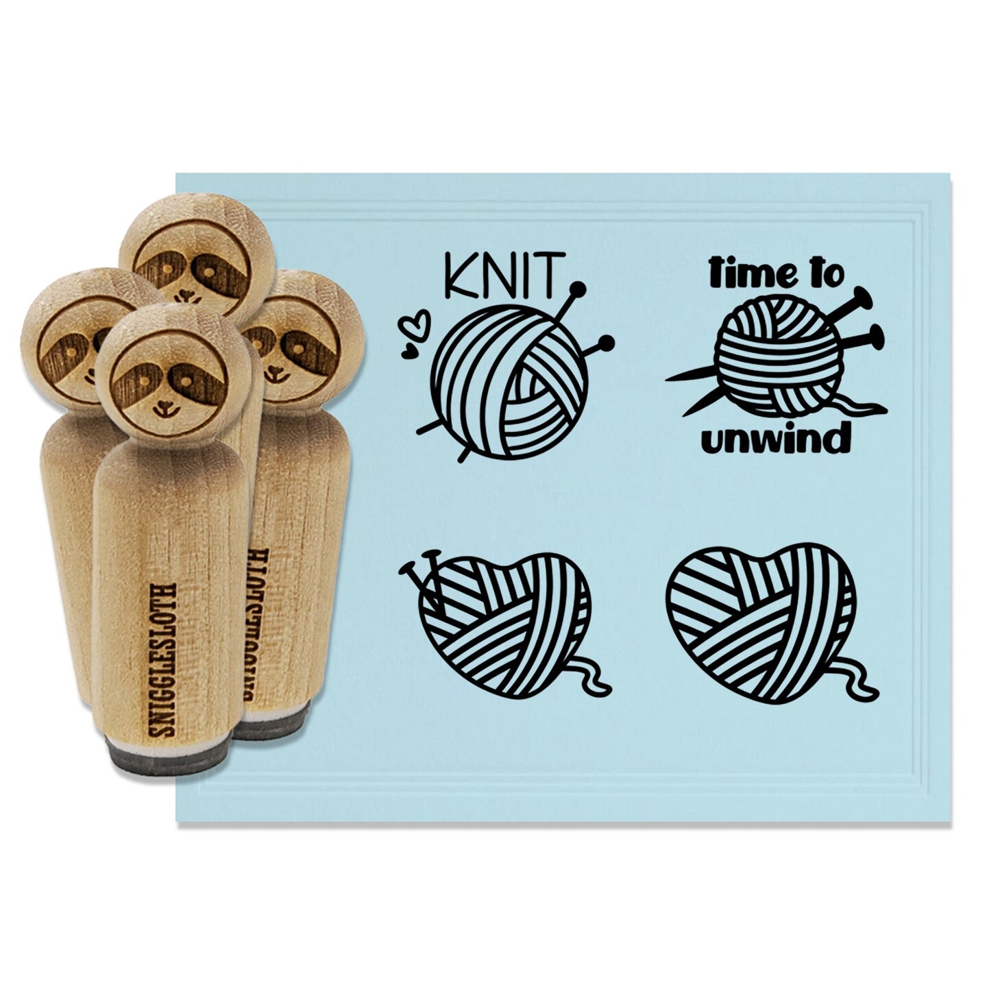 Knitting Knit Ball Heart of Yarn Rubber Stamp Set for Stamping Crafting Planners