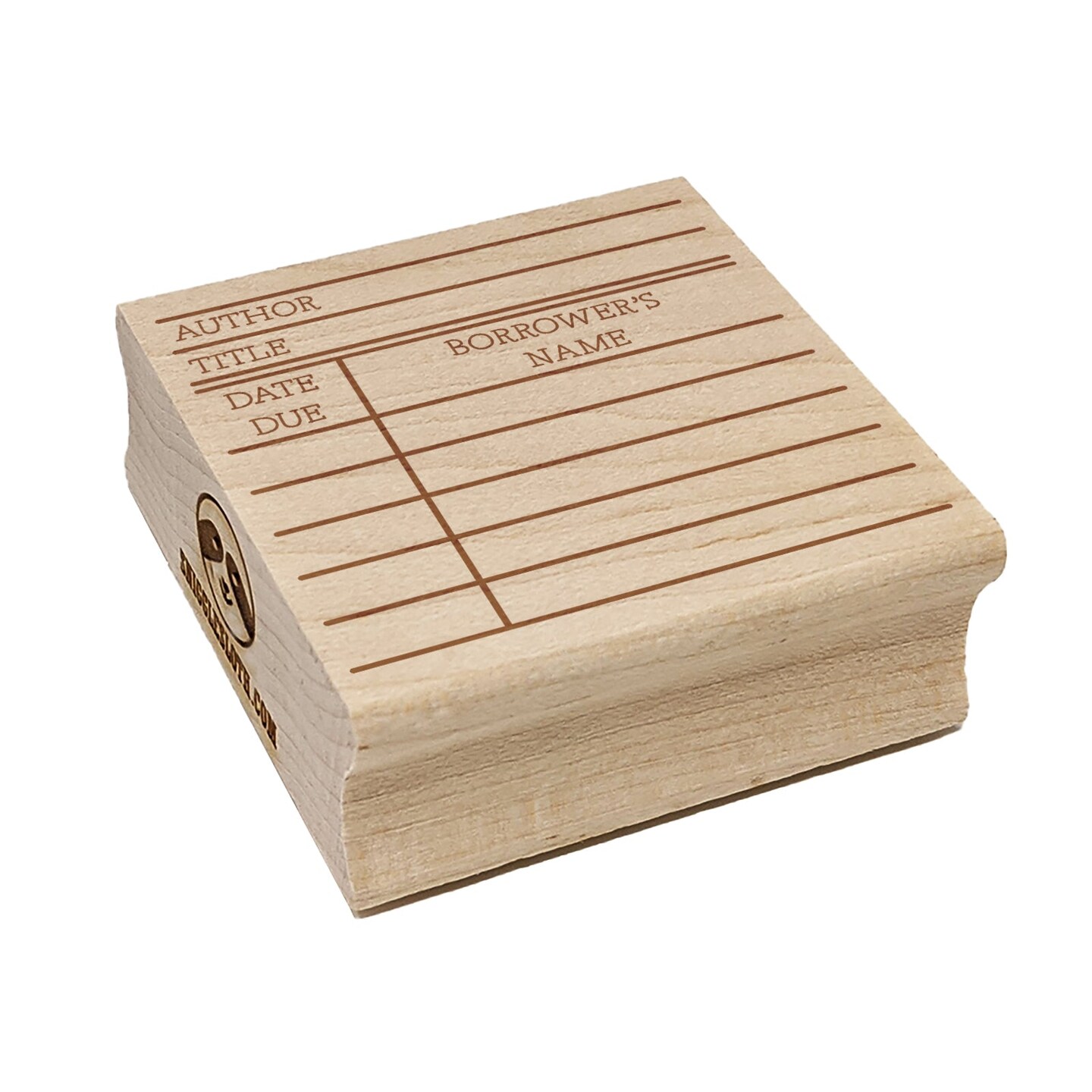 Library Book Borrow Return Card Fill-In Square Rubber Stamp for Stamping Crafting