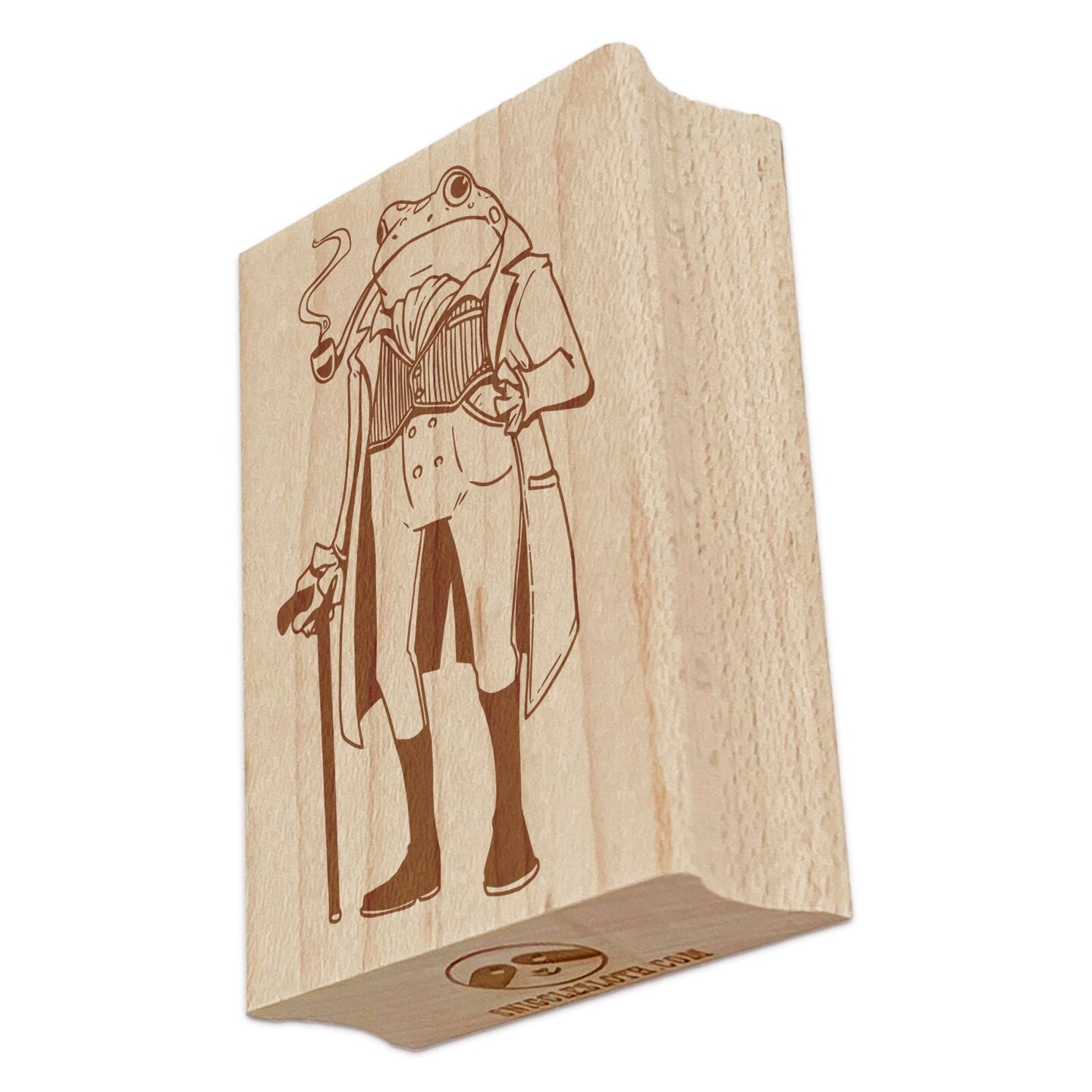 Dapper Gentleman Frog In Coat Rectangle Rubber Stamp for Stamping Crafting