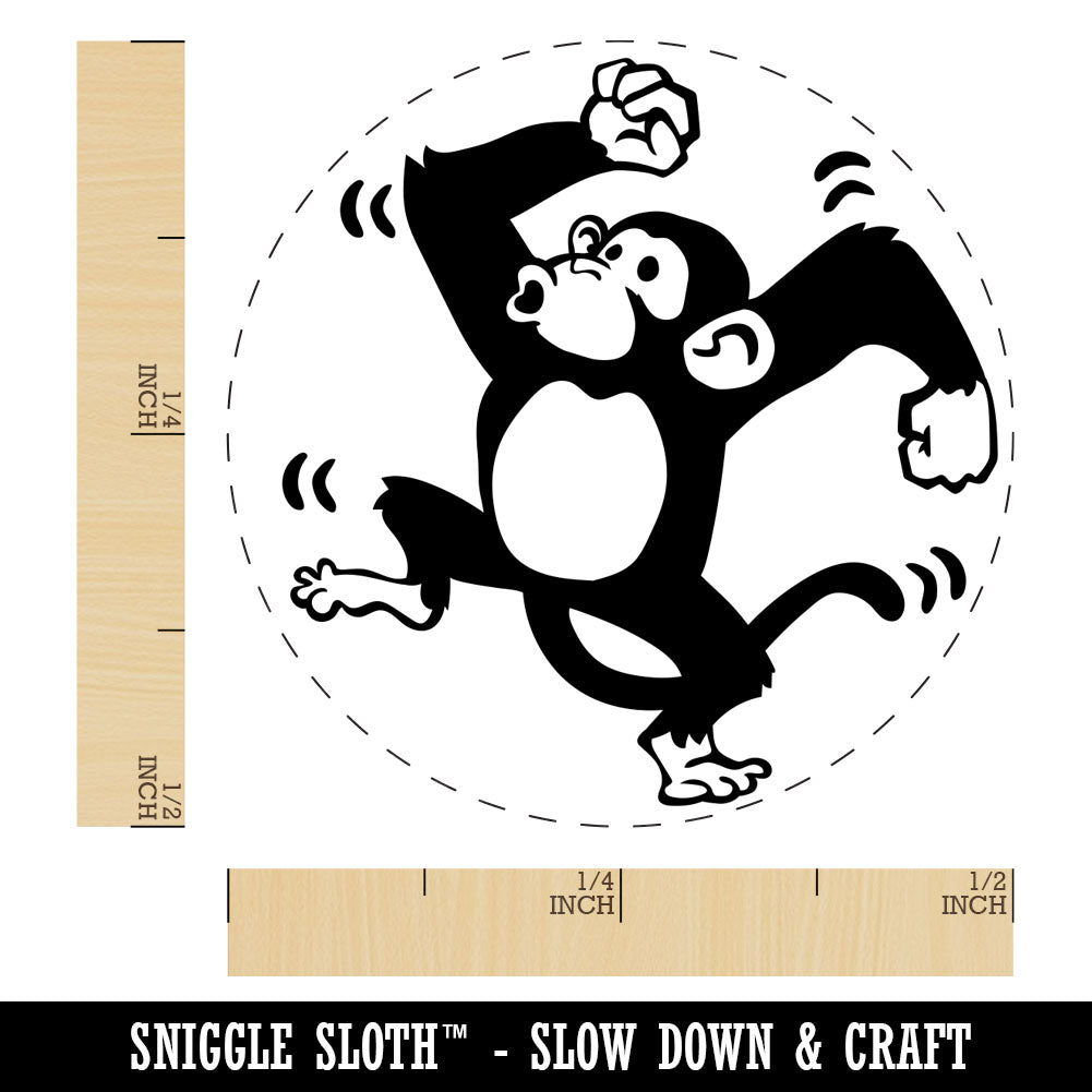 Fun Dancing Monkey Rubber Stamp for Stamping Crafting Planners