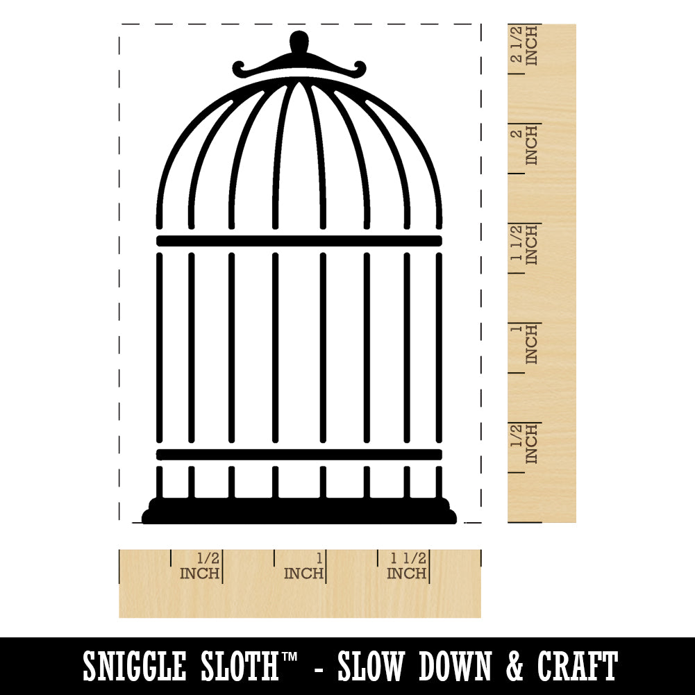 Pet Wire Birdcage Rectangle Rubber Stamp for Stamping Crafting