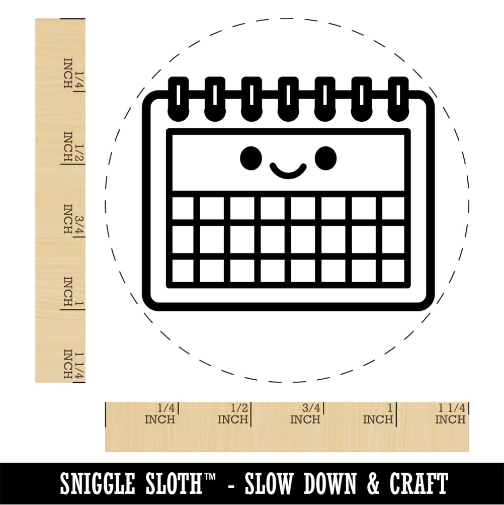 Kawaii Calendar Teacher School Rubber Stamp for Stamping Crafting Planners