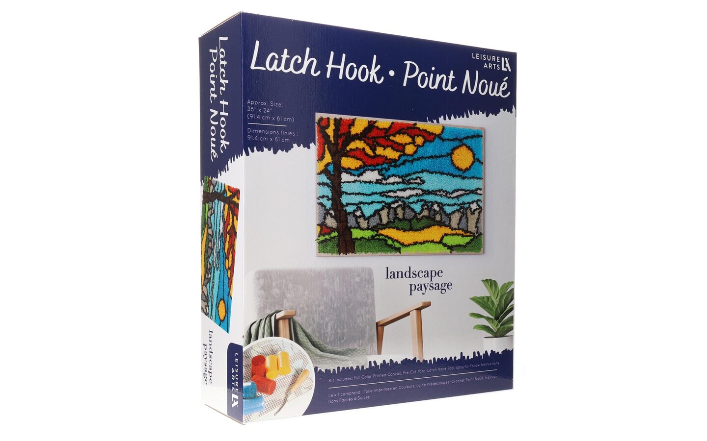 Leisure Arts Latch Hook Kit Landscape, 24 x 36, Latch Hook Kit, Latch  Hook Rug Kits, Rug Making Kit, Latch Hook Kits for Adults, Latch Hook Kits  for Adults Beginners
