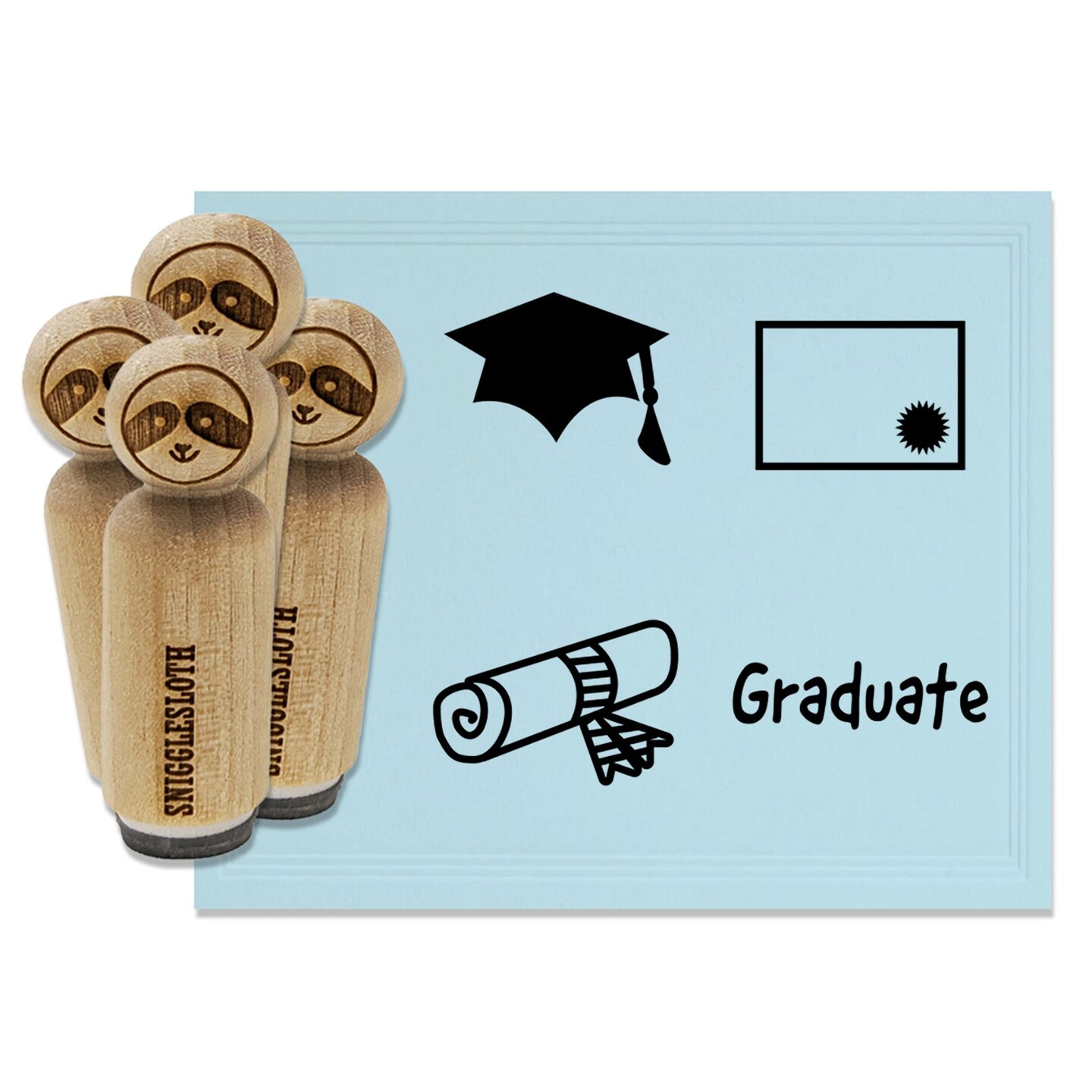 Graduation Cap Diploma Certificate Rubber Stamp Set for Stamping ...