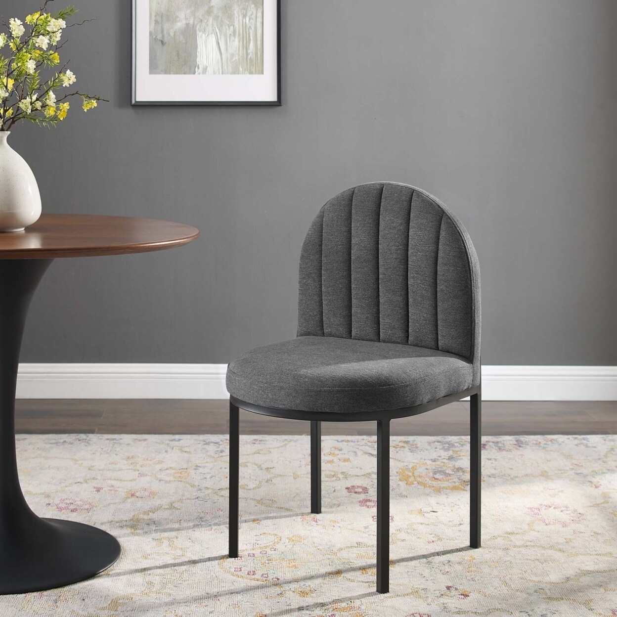 Modway Isla Channel Tufted Upholstered Fabric Dining Side Chair-EEI-3803