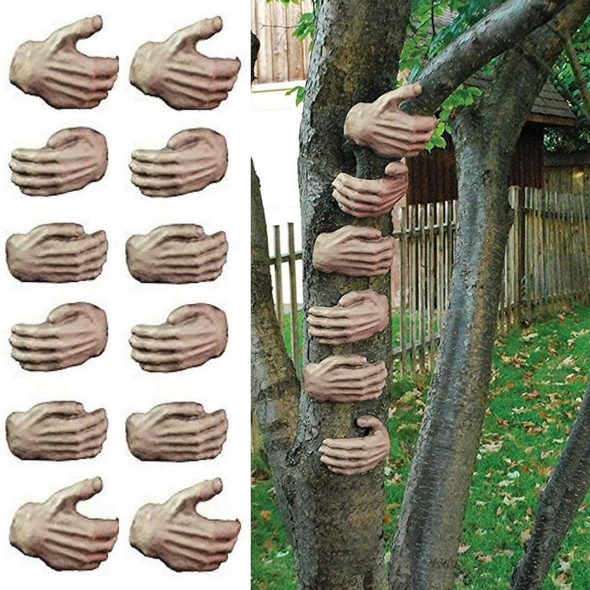 Seasons Tree Trunk Gripping Hands Decoration 12Ct Halloween Lawn Prop W81524
