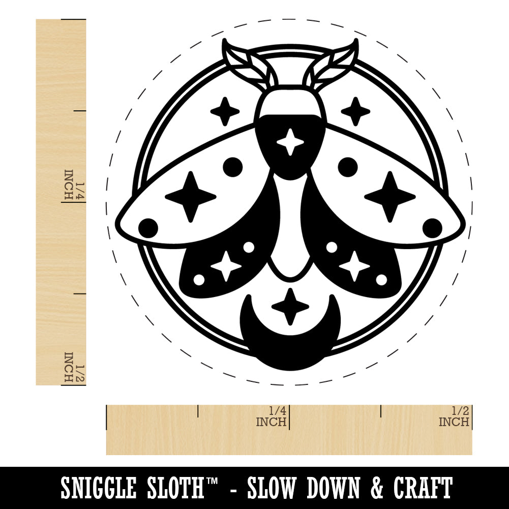 Celestial Universe Galaxy Moth Rubber Stamp for Stamping Crafting Planners