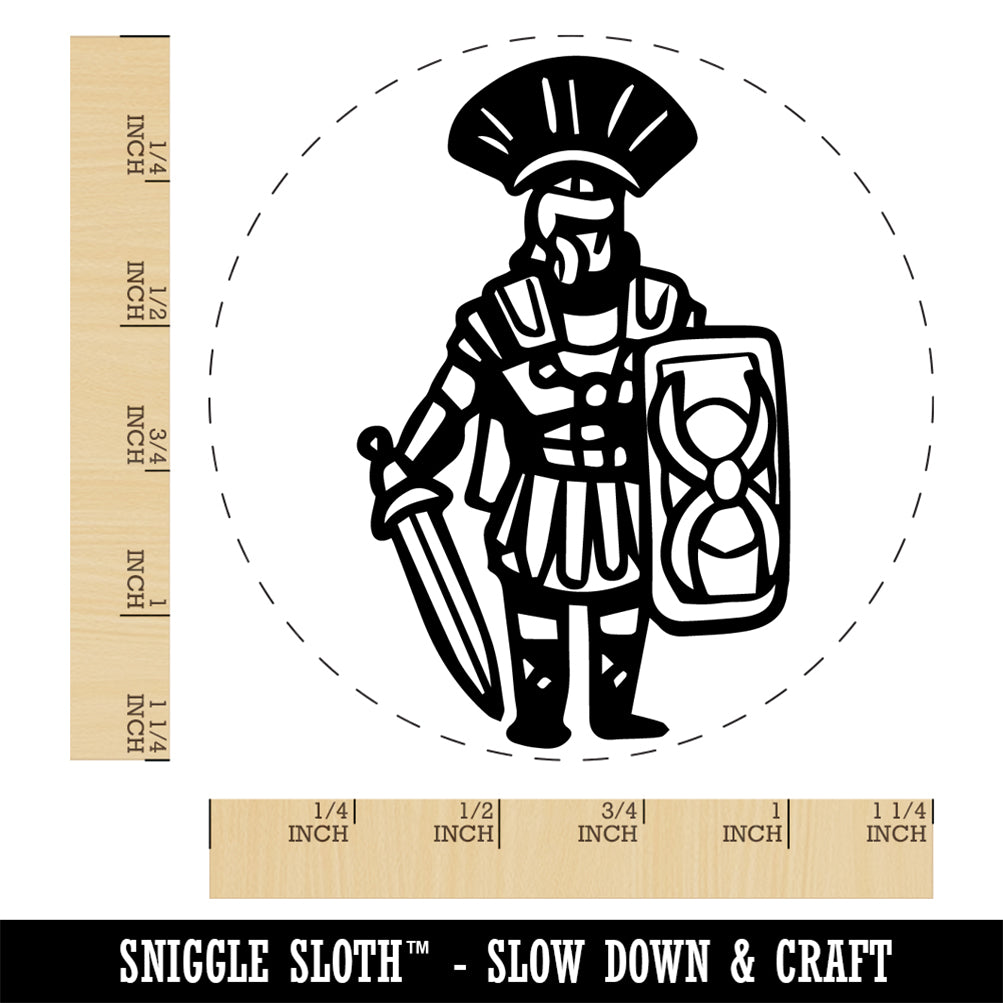 Roman Soldier Centurion Sword Shield Rubber Stamp for Stamping Crafting Planners