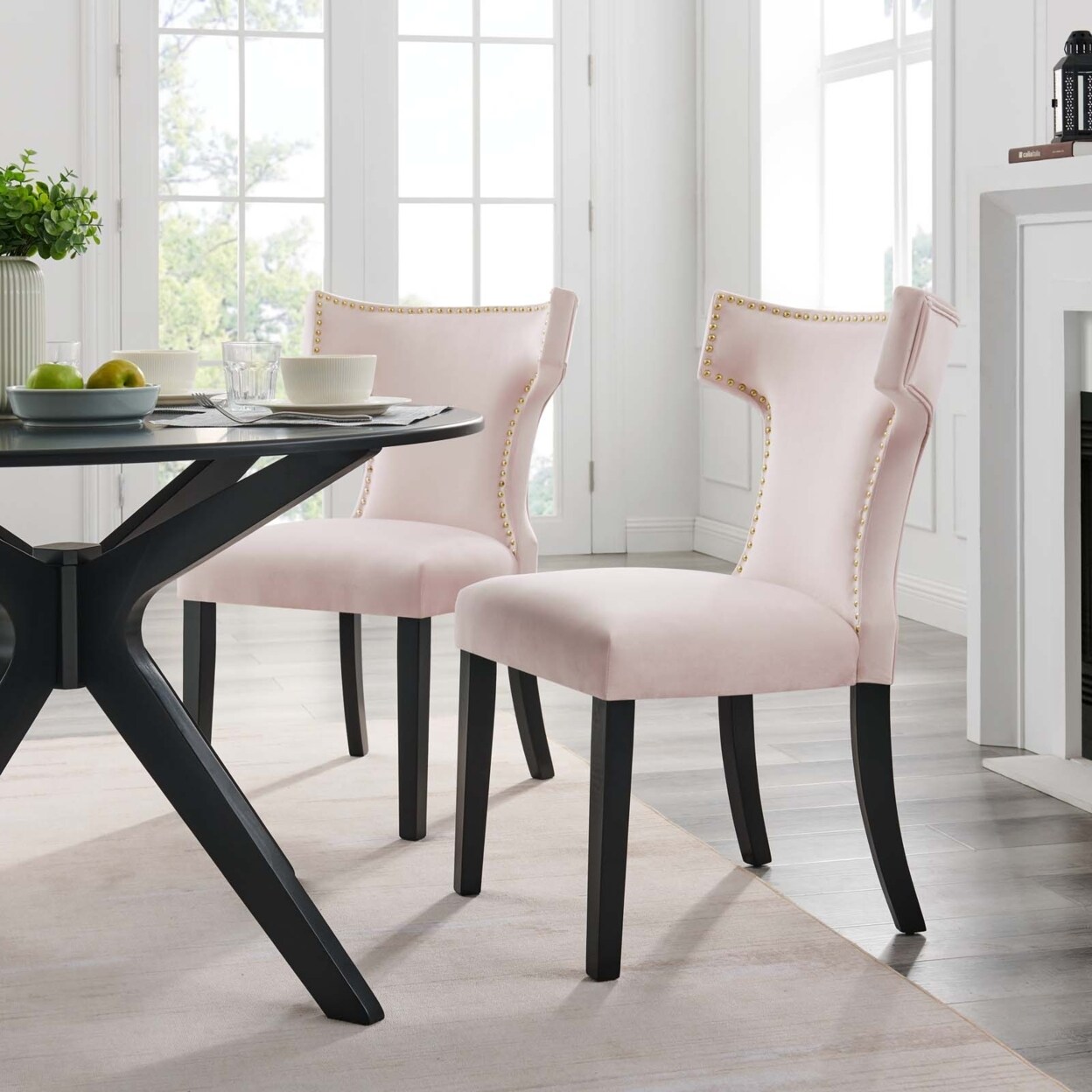 Modway Curve Performance Velvet Dining Chairs - Set of 2-EEI-5008