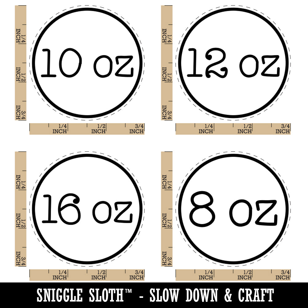 Ounce oz Weight Labels 8 10 12 16 Rubber Stamp Set for Stamping