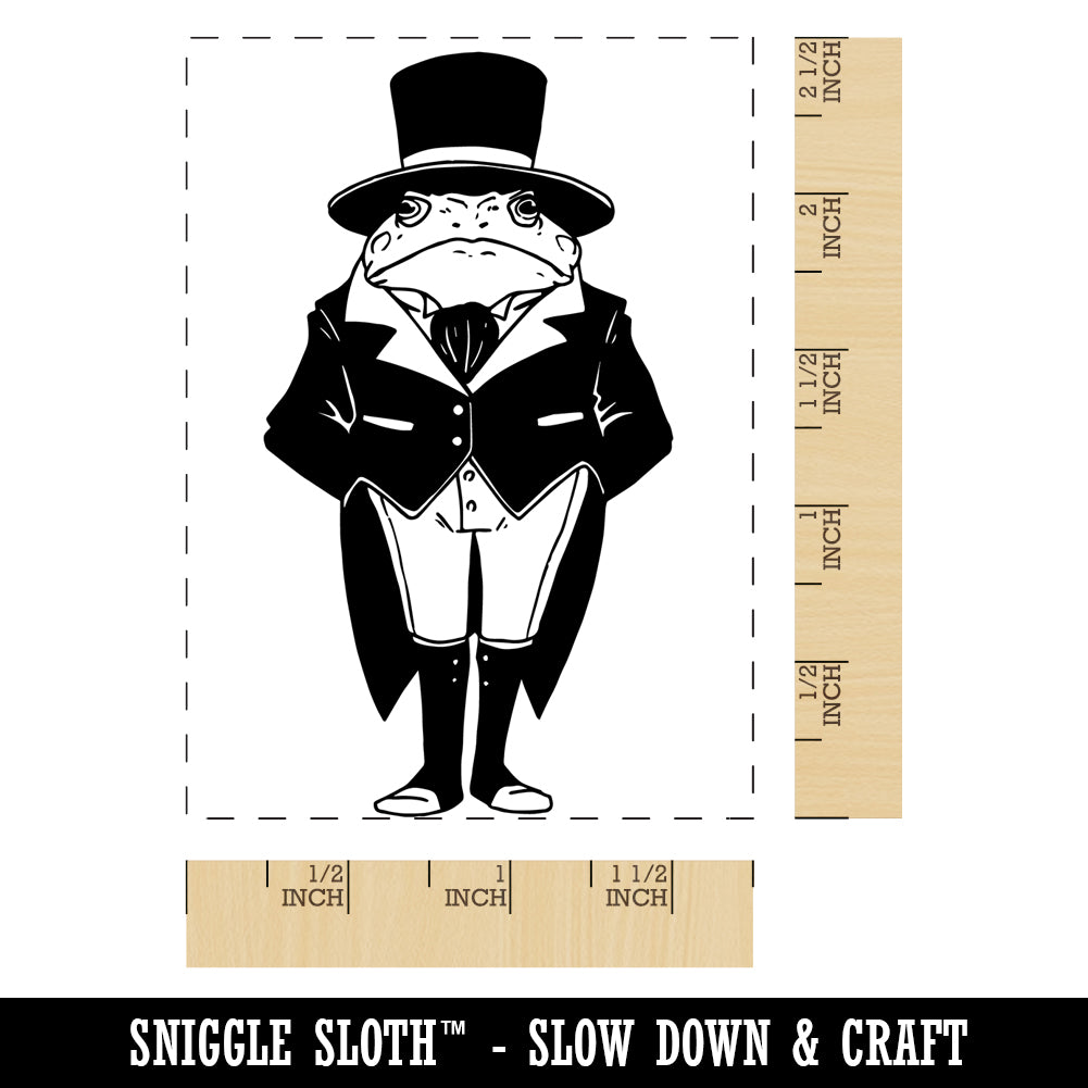 Dapper Gentleman Toad In Coat Rectangle Rubber Stamp for Stamping Crafting
