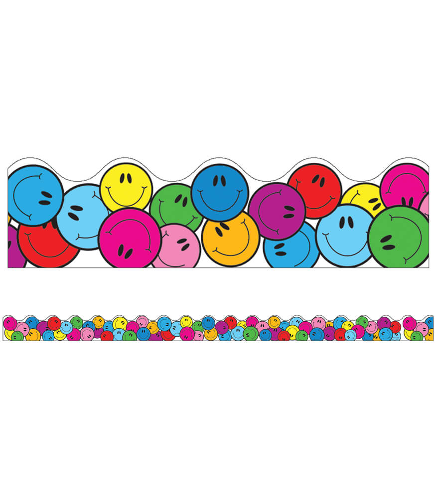 Carson Dellosa Smiley Faces Scalloped Bulletin Board Borders
