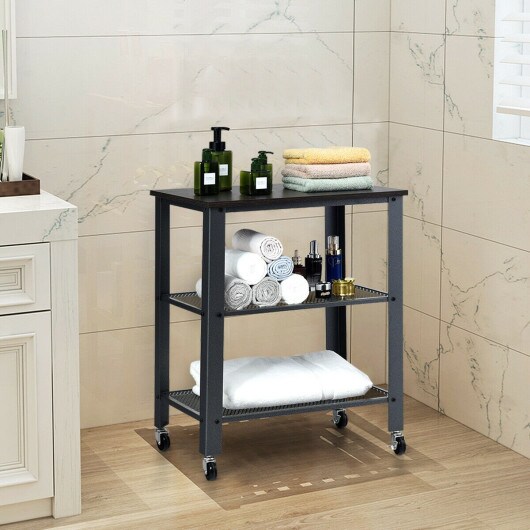 3-Tier Kitchen Utility  Industrial Cart with Storage