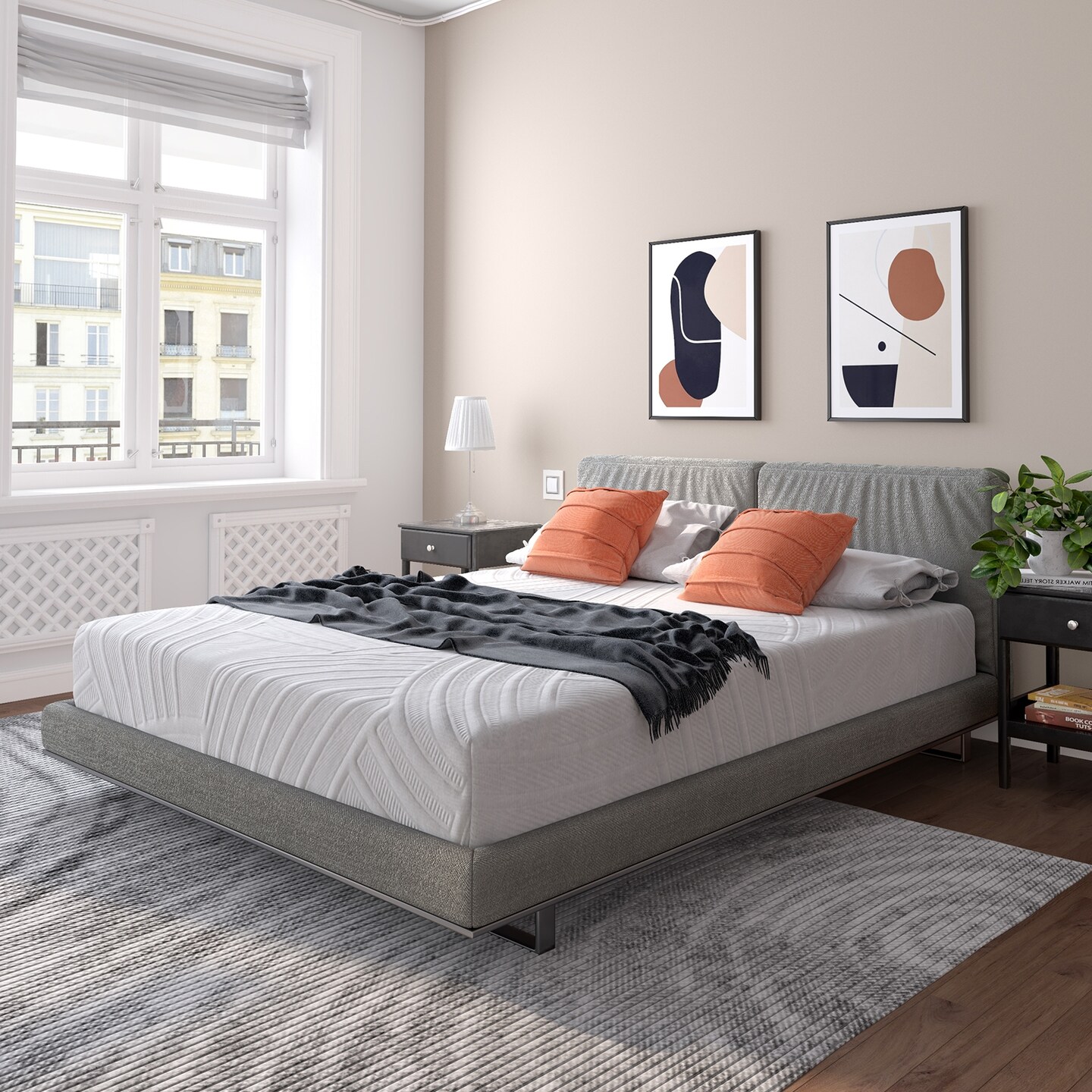 Gel Infused Memory Foam Mattress Firm Hybrid Pressure Relief