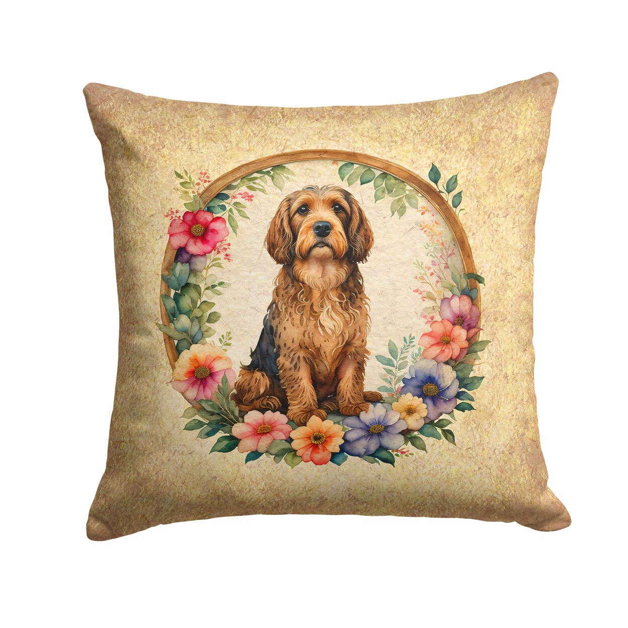 Caroline&#x27;s Treasures Otterhound and Flowers Fabric Decorative Pillow