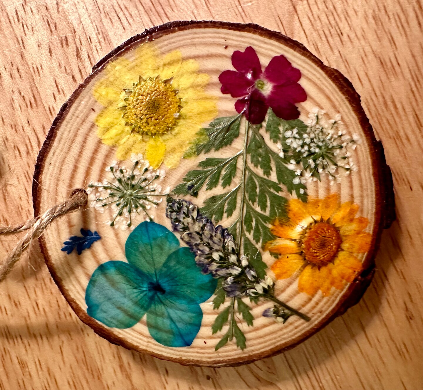 Pressed Flower Wood Ornament | MakerPlace by Michaels