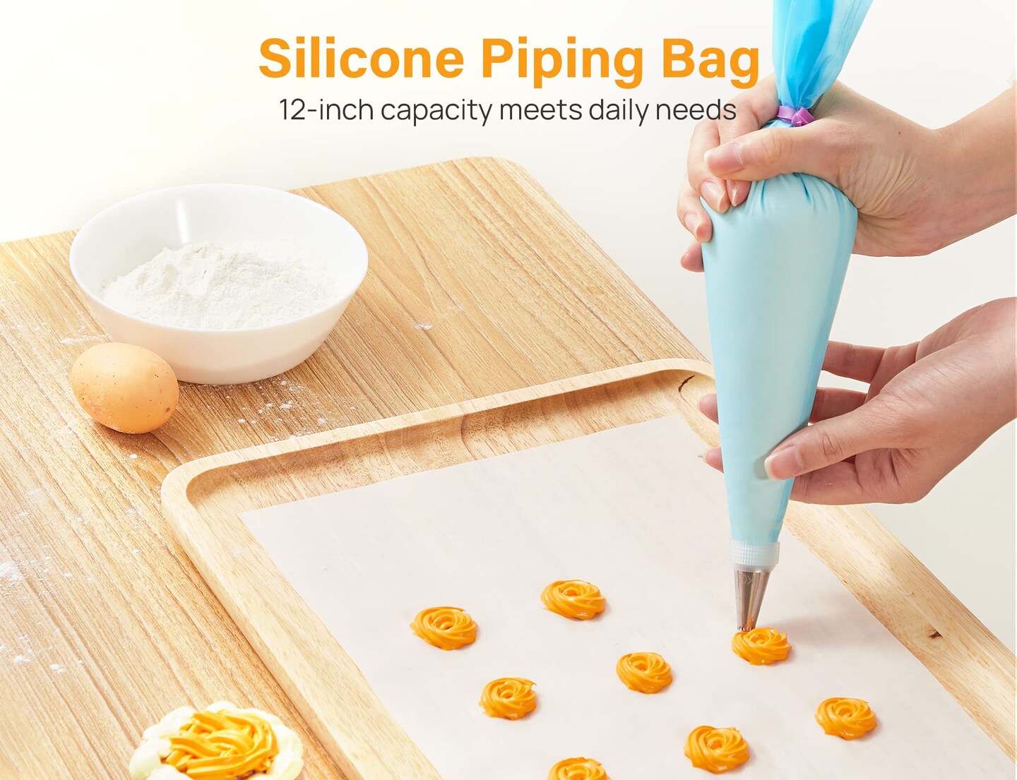 42 Pieces Piping Bags and Tips Set, Cake Decorating Supplies Kits for Baking with 30 Numbered Frosting Icing Tips, 2 Reusable Pastry Bags, Easy Carry Storage Box and Other Baking Tools