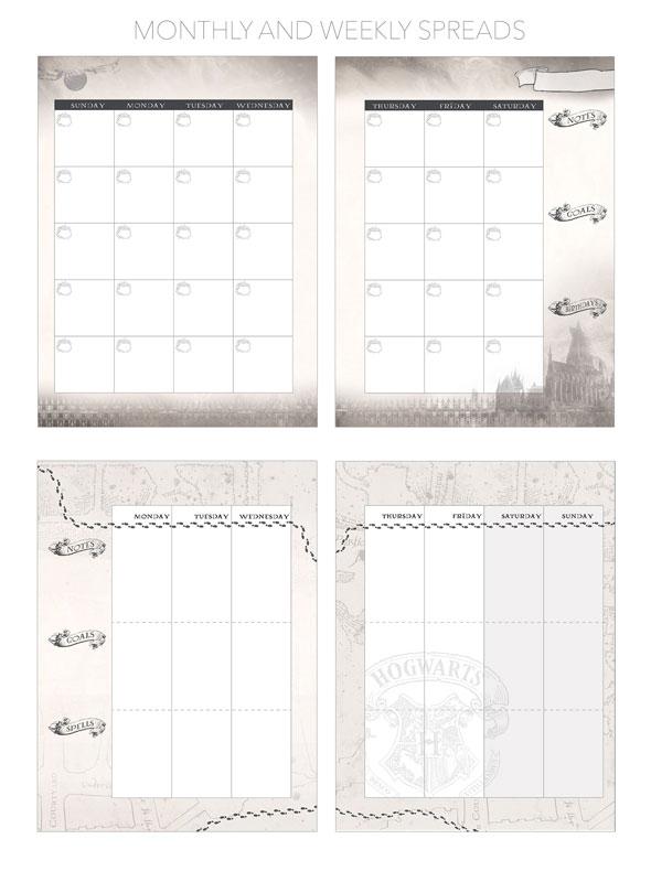 Weekly Planner Set - Undated Harry Potter Marauder&#x27;s Map