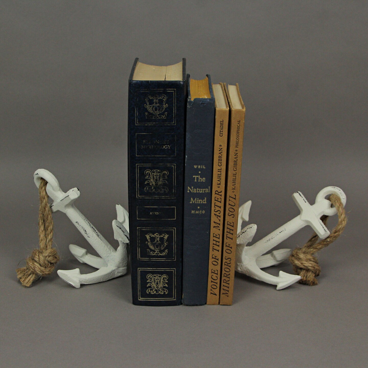 Set of 2 Cast Iron Ship Anchor Bookends Nautical Home Decor Sculptures