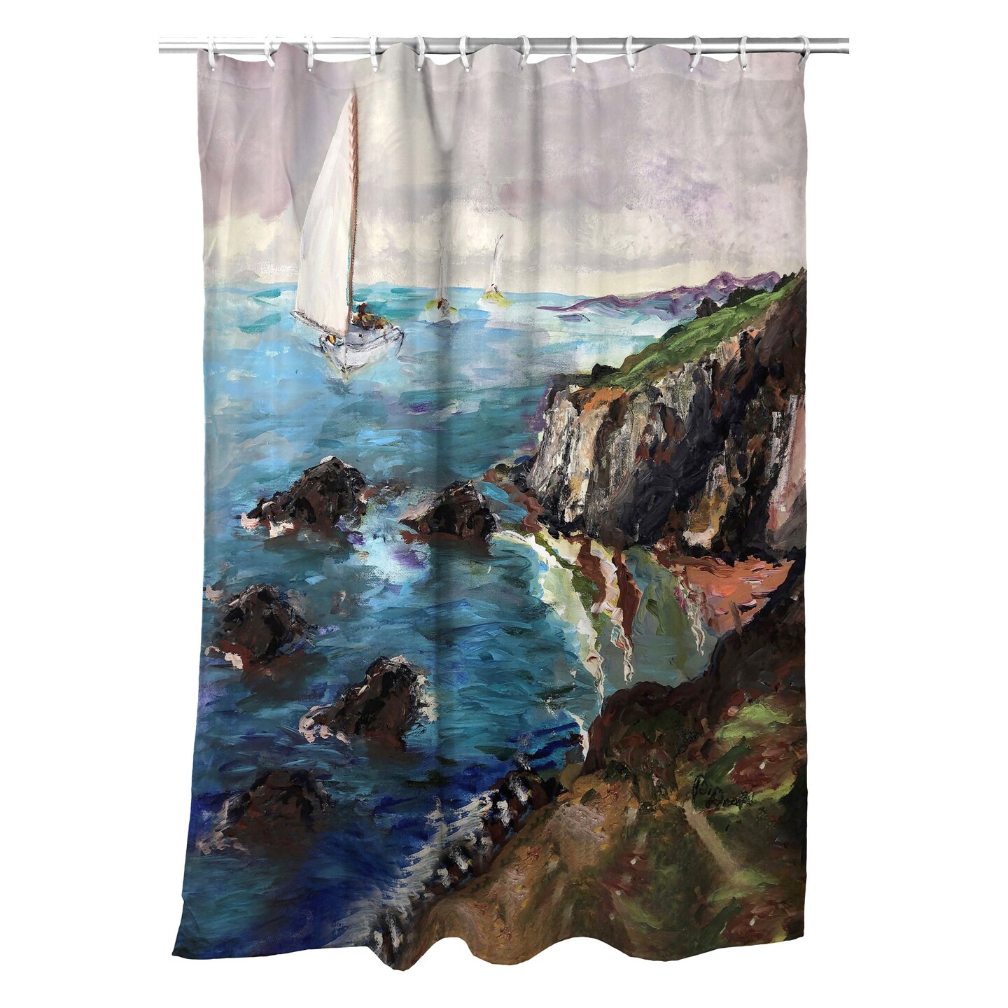 Betsy Drake Sailing the Cliffs Shower Curtain