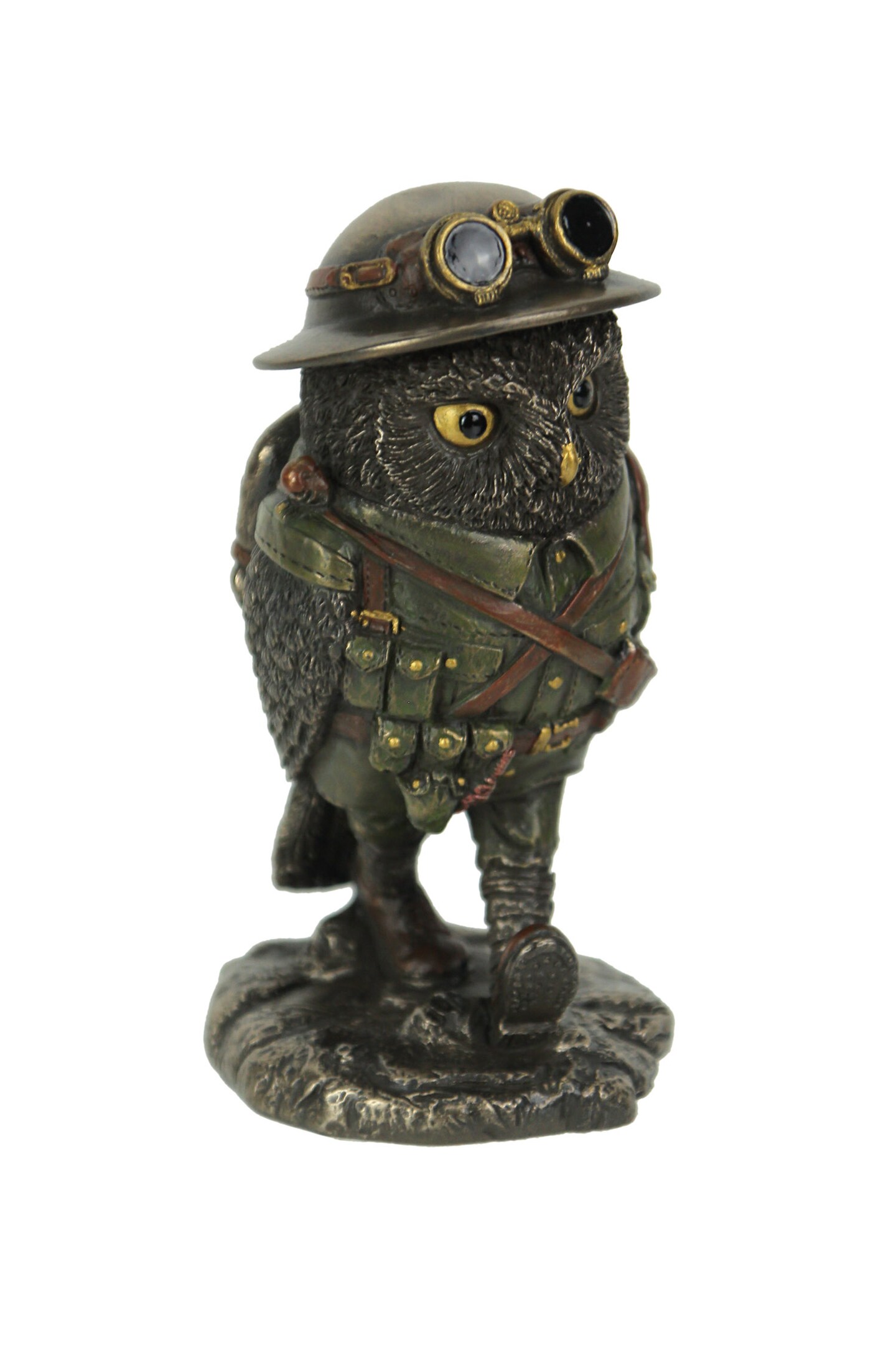 Sergeant Major Oscar Whiskey Lima Military Owl Bronze Finish Statue