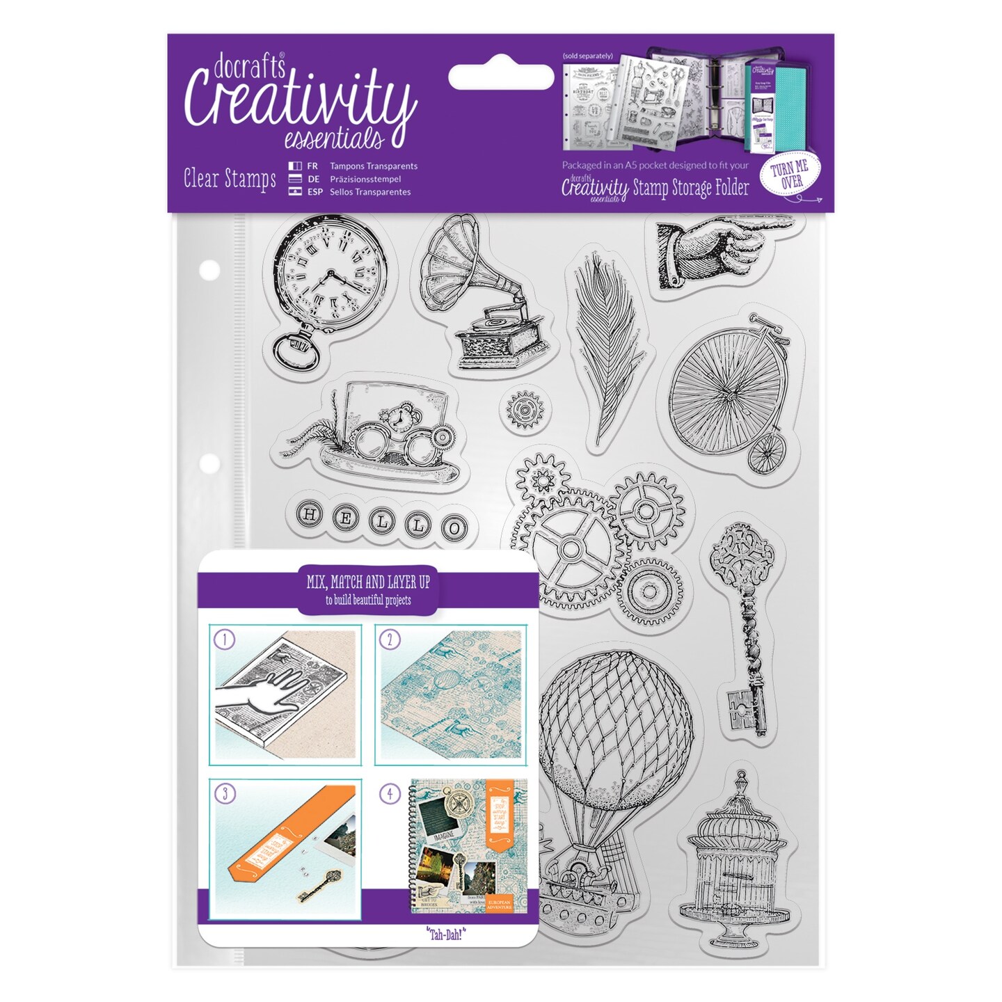 Creativity Essentials A5 Clear Stamps-Steampunk