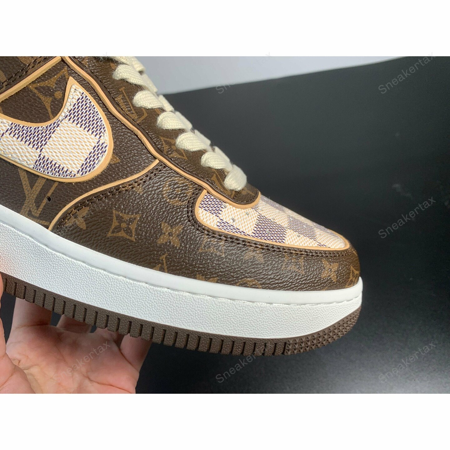 Custom nike air force 1 - brown lv monogram print best sale