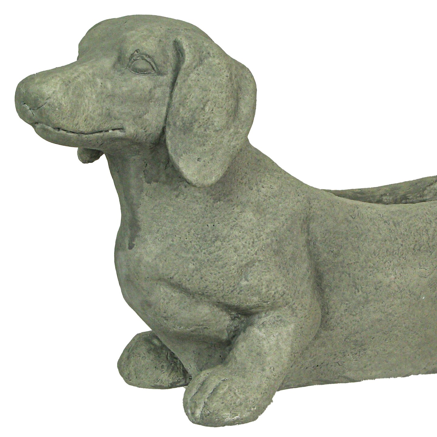 Resin Distressed Rustic Finish Dachshund Dog Indoor Outdoor Planter