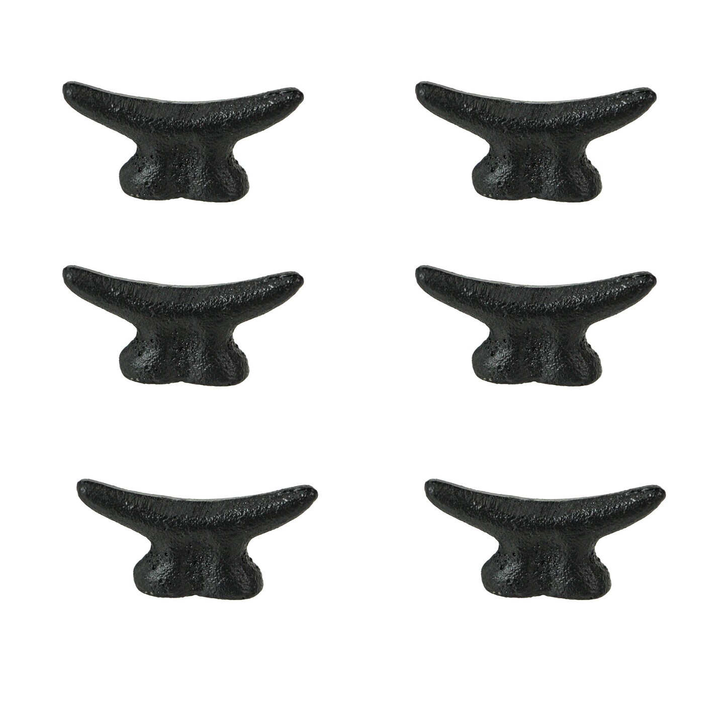 2.5 In Cast Iron Nautical Cleat Drawer Pulls Decorative Cabinet Knobs Set of 6