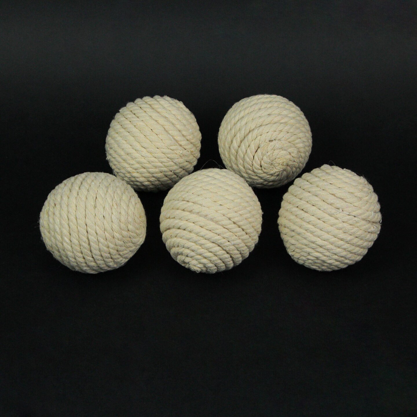 Set of 5 Brown Rope Decorative Orb Home Decor Ball Centerpiece Vase Filler